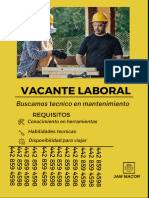 Tarjeta para Anuncio Vacante Laboral Simple Amarillo