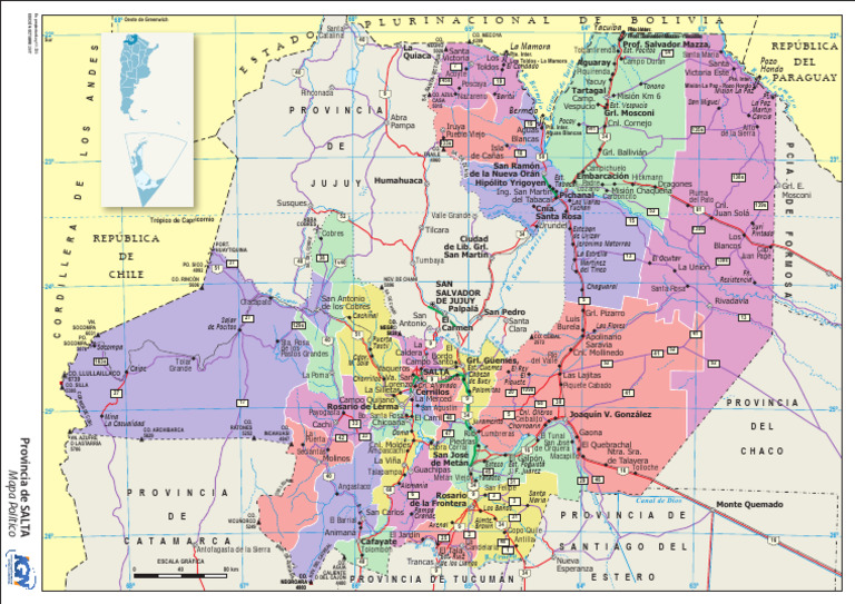 Mapa Político de Salta y Provincias Vecinas | PDF
