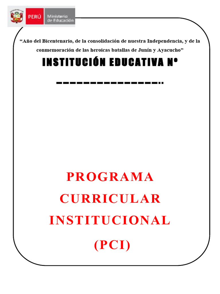 PCI 2024 | PDF | Plan de estudios | Educación primaria