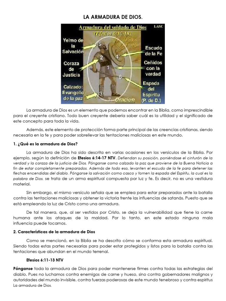 Significado y partes de la armadura de Dios | PDF | Cristo (título) | Satán
