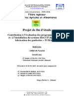 Contribution à l’évaluation des programmes préalables et à l’installation du système HACCP dans la zone de fabrication des gaufr