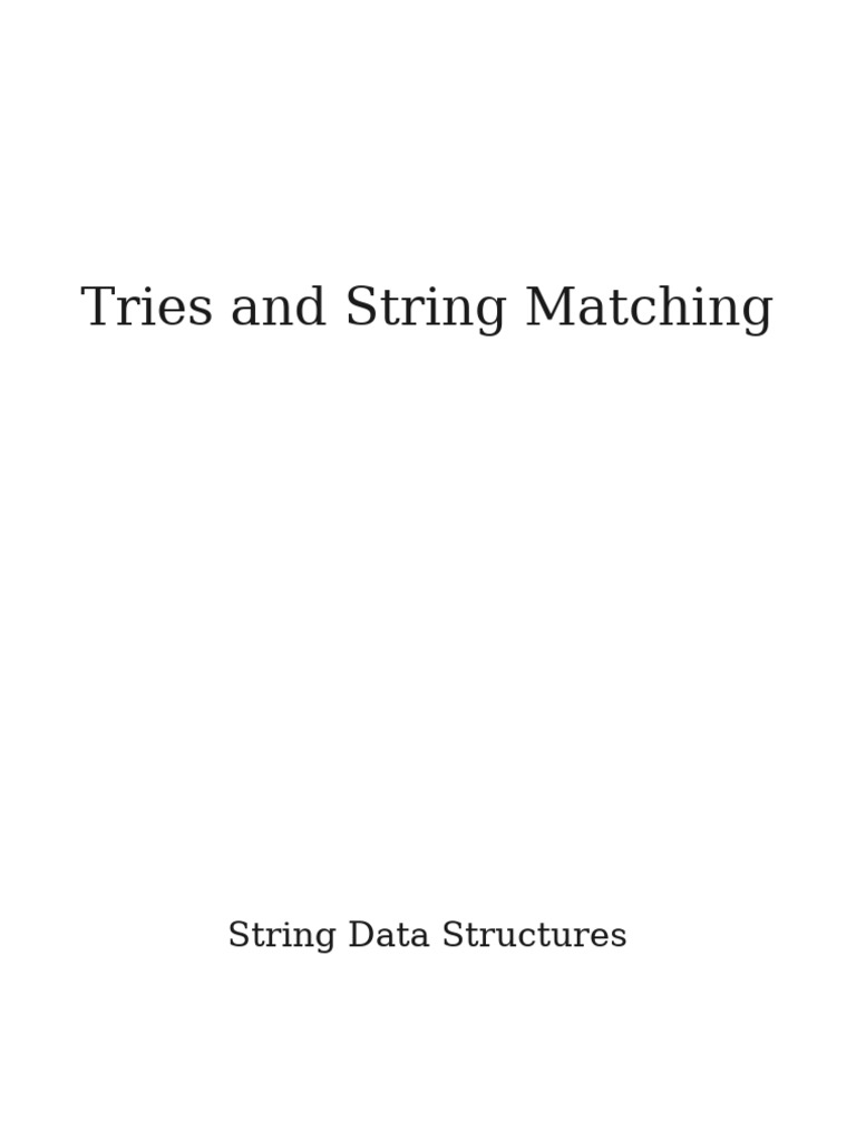 Tries With Example PDF String Science) Algorithms And