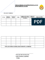 Formato de Asistencia Semanal de Aspirantes de La Vi CD Departamental Ica