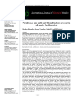 Nutritional and Anti-Nutritional Factors Present in Oil Seeds: An Overview