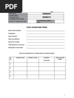 TASK HANDOVER FORM For Employee