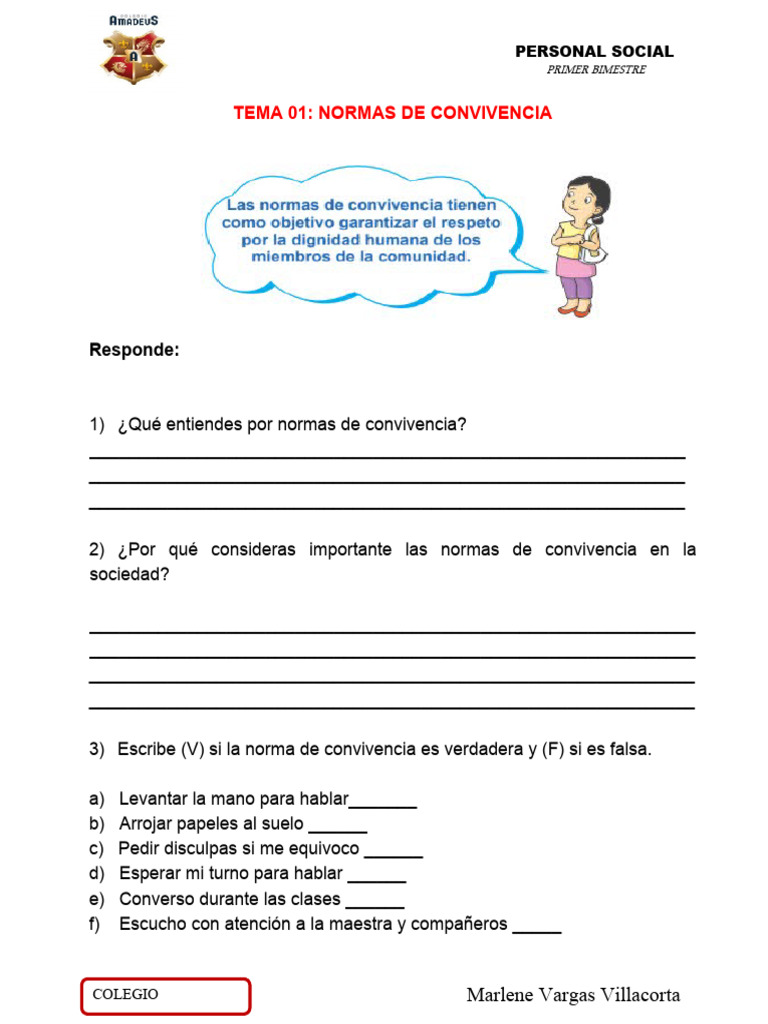 Módulo de Personal Social I Bimestre 5to Grado | PDF