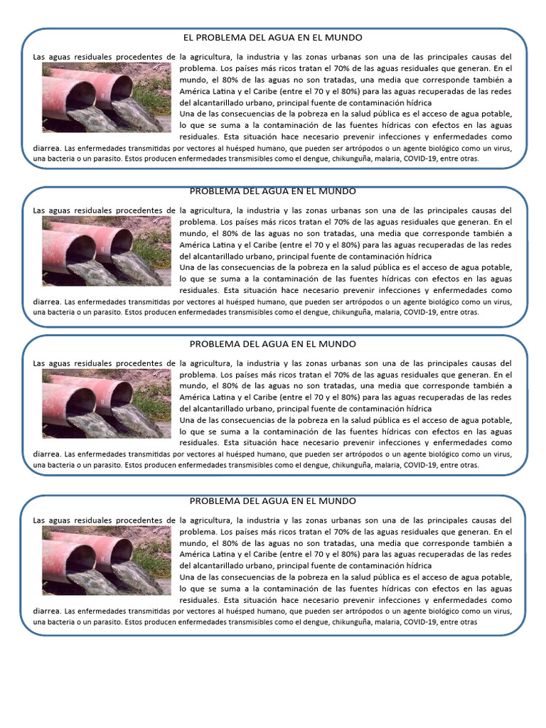 El Problema Del Agua en El Mundo | PDF | La contaminación del agua | Agua