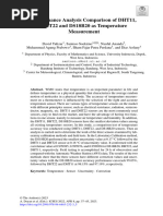 Performance Analysis Comparison of DHT11, DHT22 and DS18B20 As Temperature Measurement