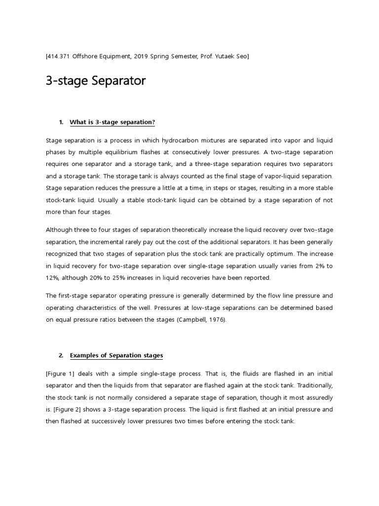 3-Stage Separation in Offshore Equipment | PDF | Pressure | Liquids