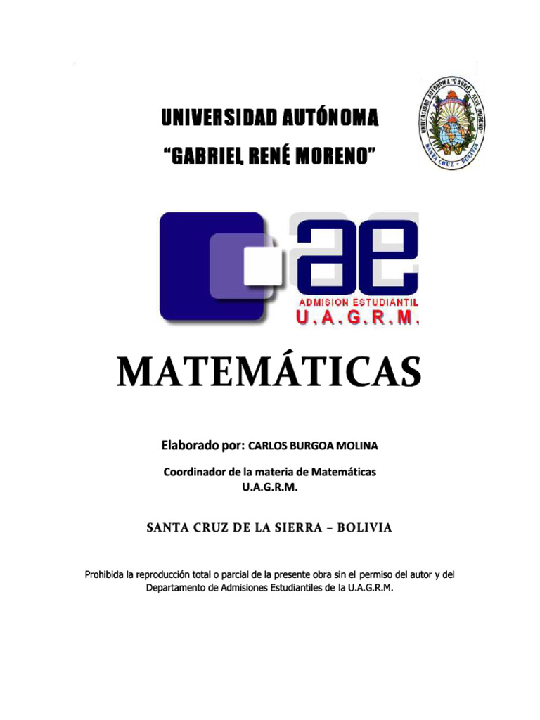 Tips Banco De Preg Psa Bolivia Matematica 2013 UAGRM PDF Conjunto 