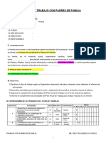 PLAN DE TRABAJO CON PADRES DE FAMILIA