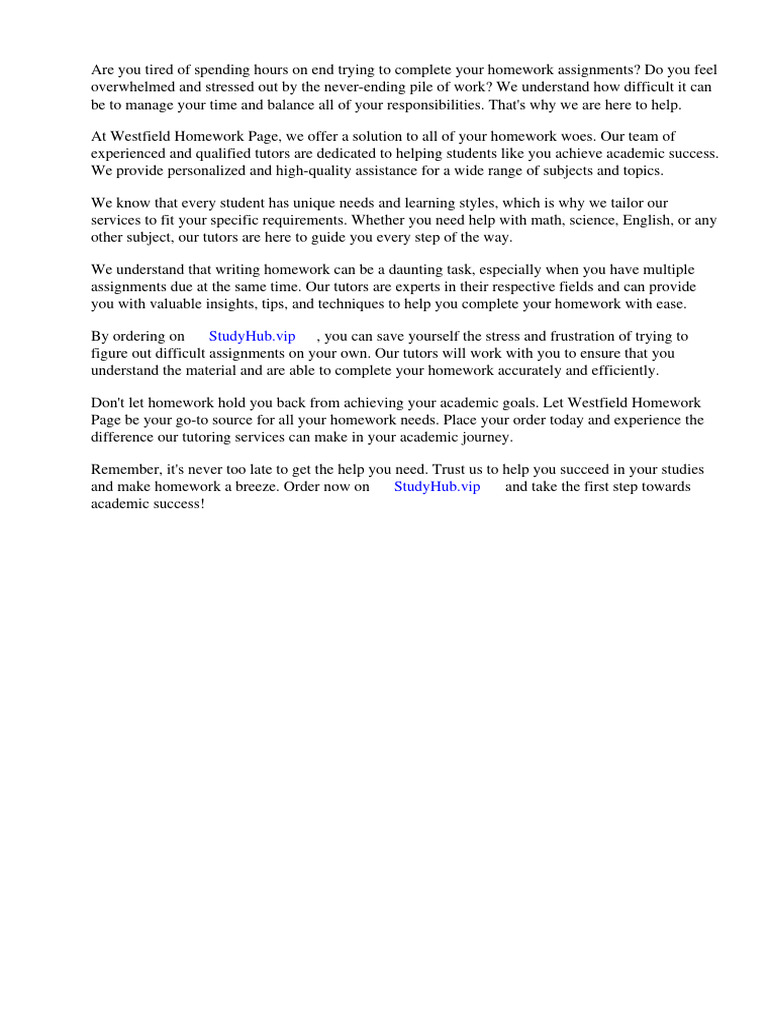 Westfield homework page pdf homework educational technology