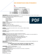 Revisão Das Classes Gramaticais Com Atividades e Gabarito