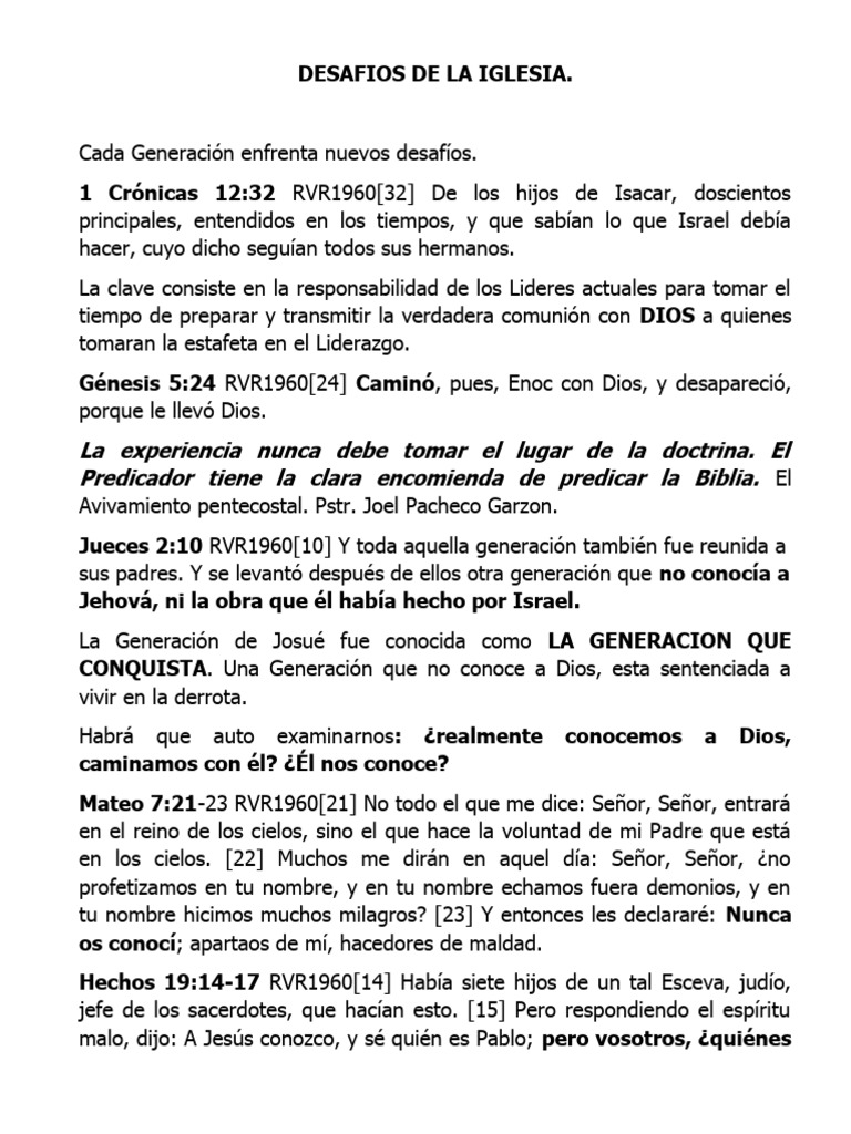 Desafios de La Iglesia | PDF | Jesús | Cristo (título)