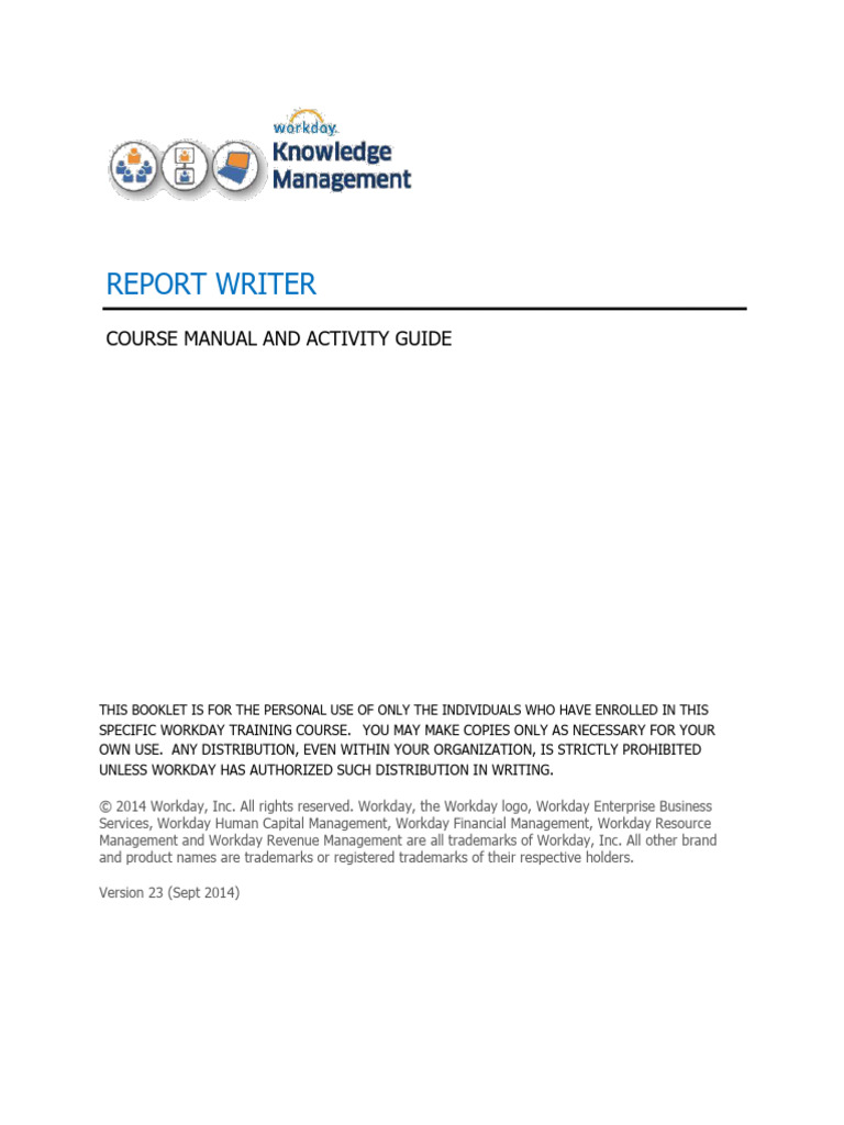 Workday Report Writer Guide | PDF | Security | Databases
