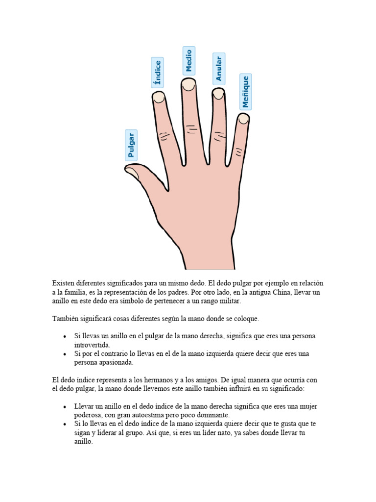 Significado de anillos en los dedos | PDF | Mano, image size:768x1024