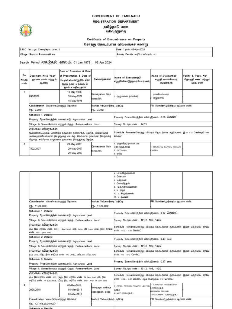 Encumbrance Certificate | PDF