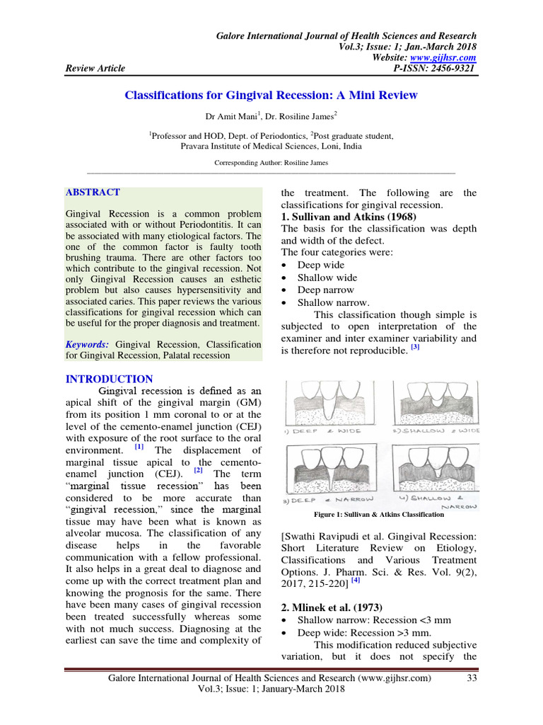 Cairo Classification of Gingival Recession | PDF | Periodontology | Mouth