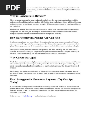 Homework Planner iPhone App