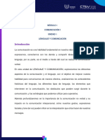 Módulo de La Unidad 1 LENGUAJE Y COMUNICACIÓN