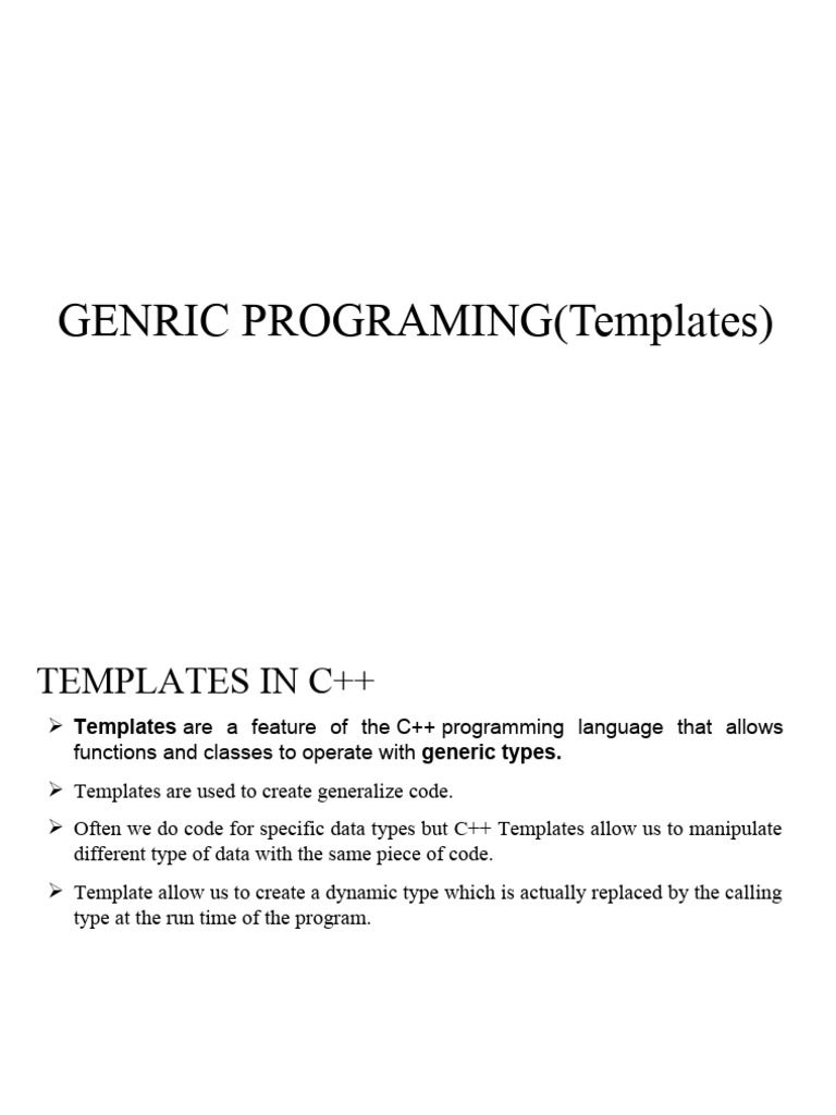 Templates | Download Free PDF | C++ | Software Engineering