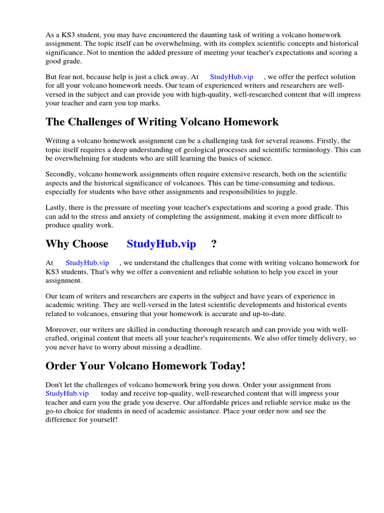 Volcano Homework Help for KS3 Students | PDF | Volcano | Homework