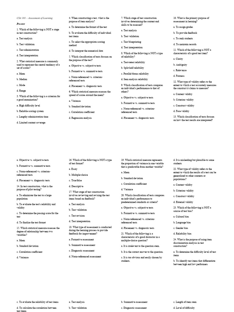 Test Construction and Validity Assessment | PDF | Educational ...