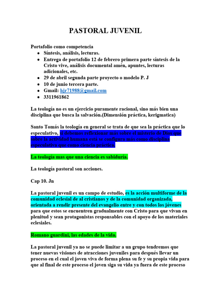 Pastoral Juvenil | PDF | Teología | Iglesia cristiana