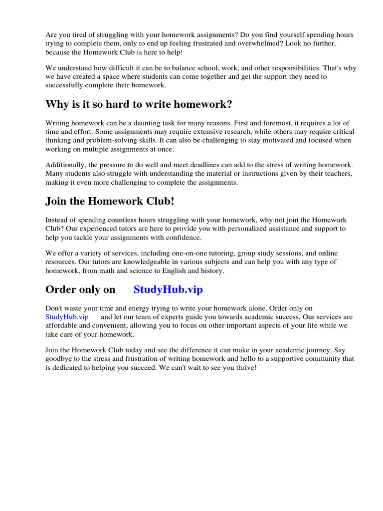 Names For Homework Club | PDF | Homework