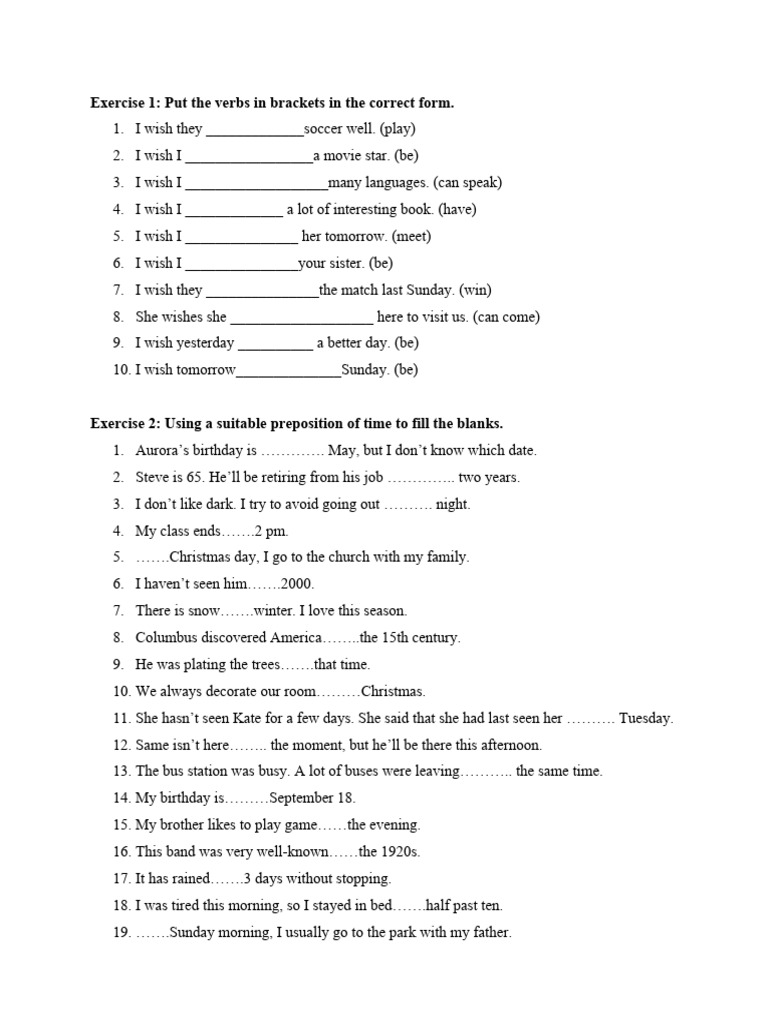 Time Exercises