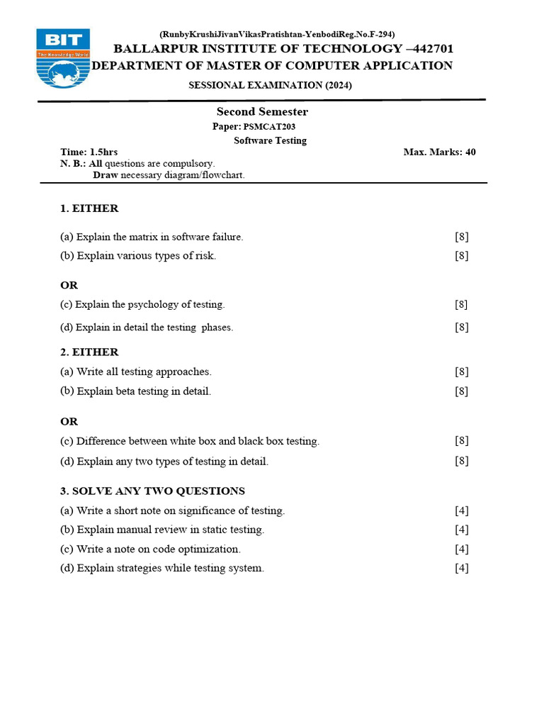 STsessionalpaper | PDF | Software Testing | Software