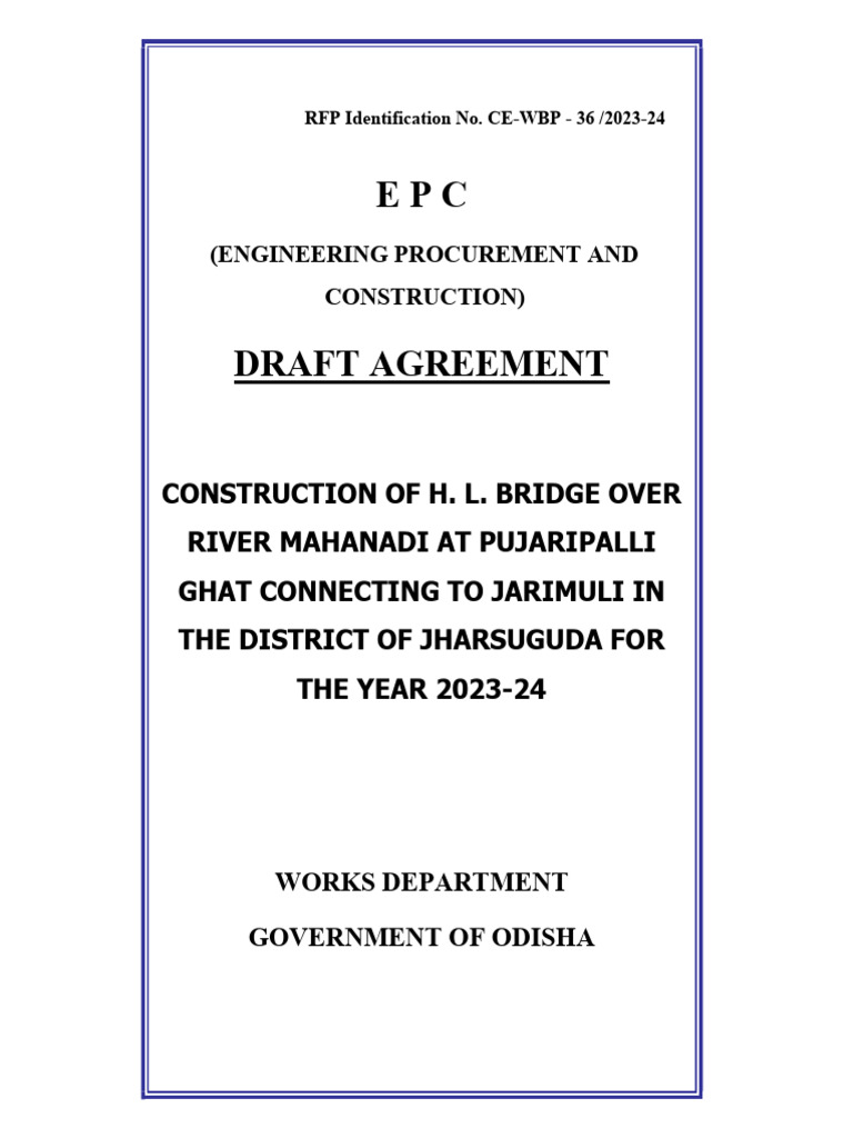 Draft Agreement for H.L. Bridge Construction | PDF | Request For ...