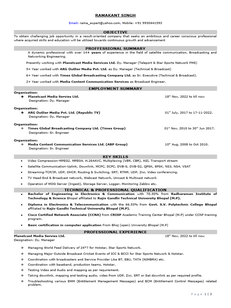 Ramakant Streaming Engineer PDF Data Compression Computer Engineering