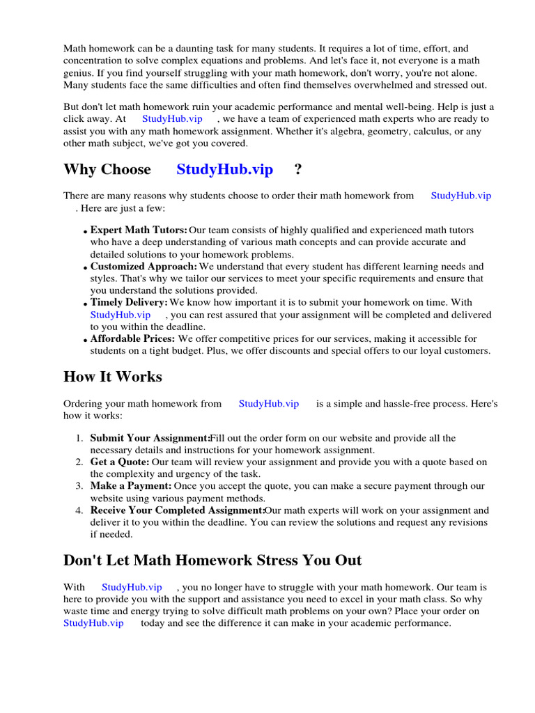 Do Your Math Homework For You Download Free PDF Mathematics Homework