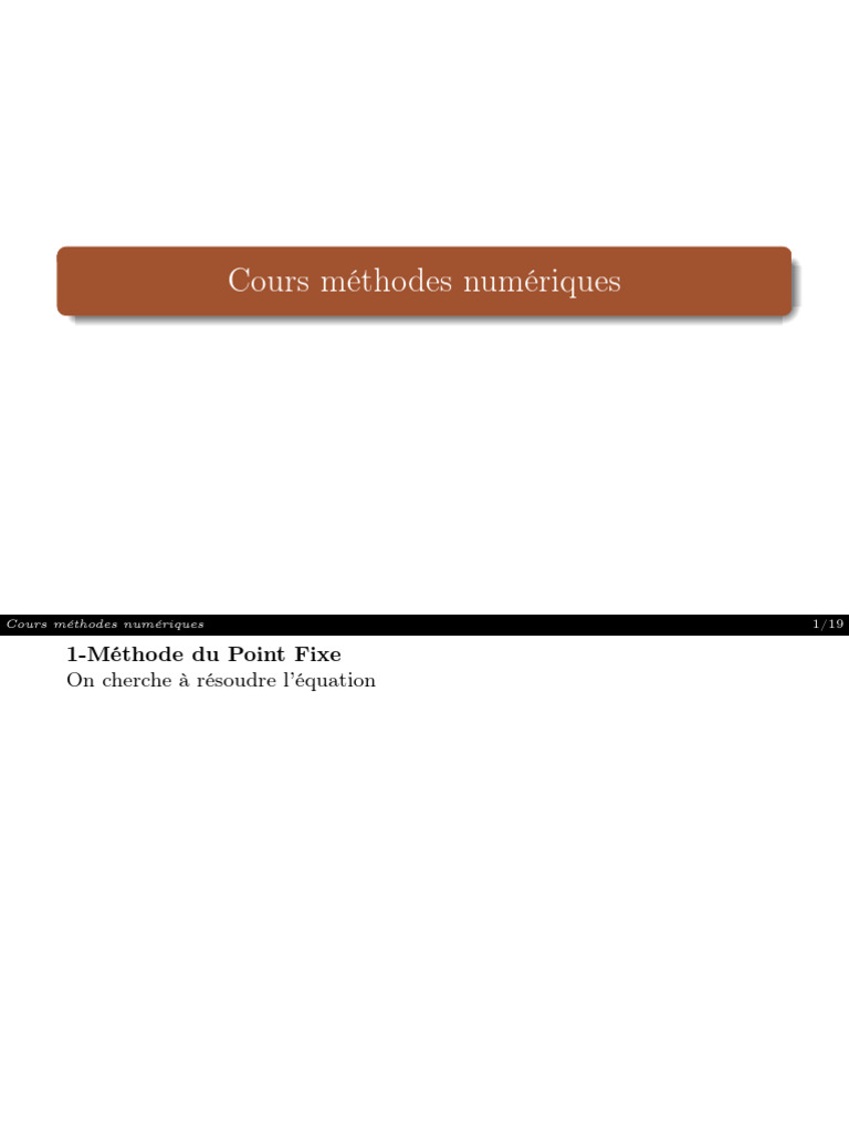 Méthode du Point Fixe en Numérique | PDF | Fonction (Mathématiques ...