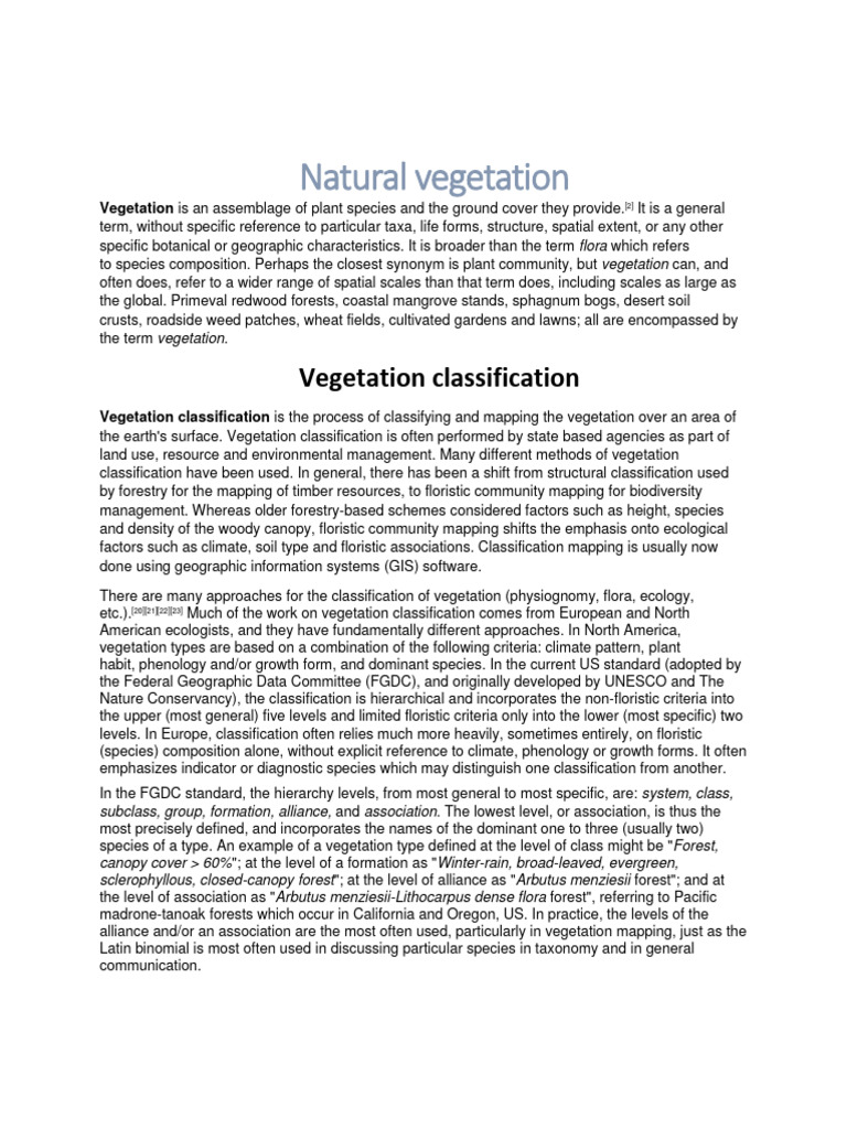Understanding Global Vegetation Types | PDF | Vegetation | Forests