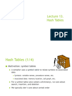 Lecture 13 - Hash Tables