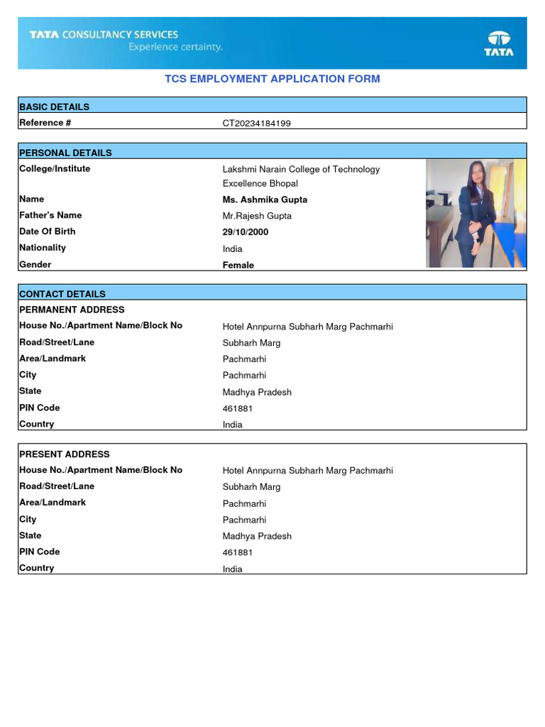 TCS Application: Ashmika Gupta | PDF | Cisco Certifications | Justice