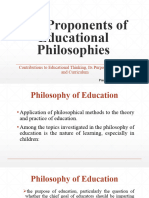 Key Proponents of Educational Philosophies