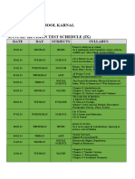 Annual Exam Revision Test Schedule (2024)