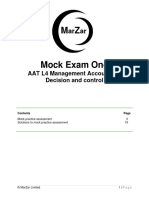 Acorn AAT L4 ManagementAccountingDecisionAndControl MockExamOne