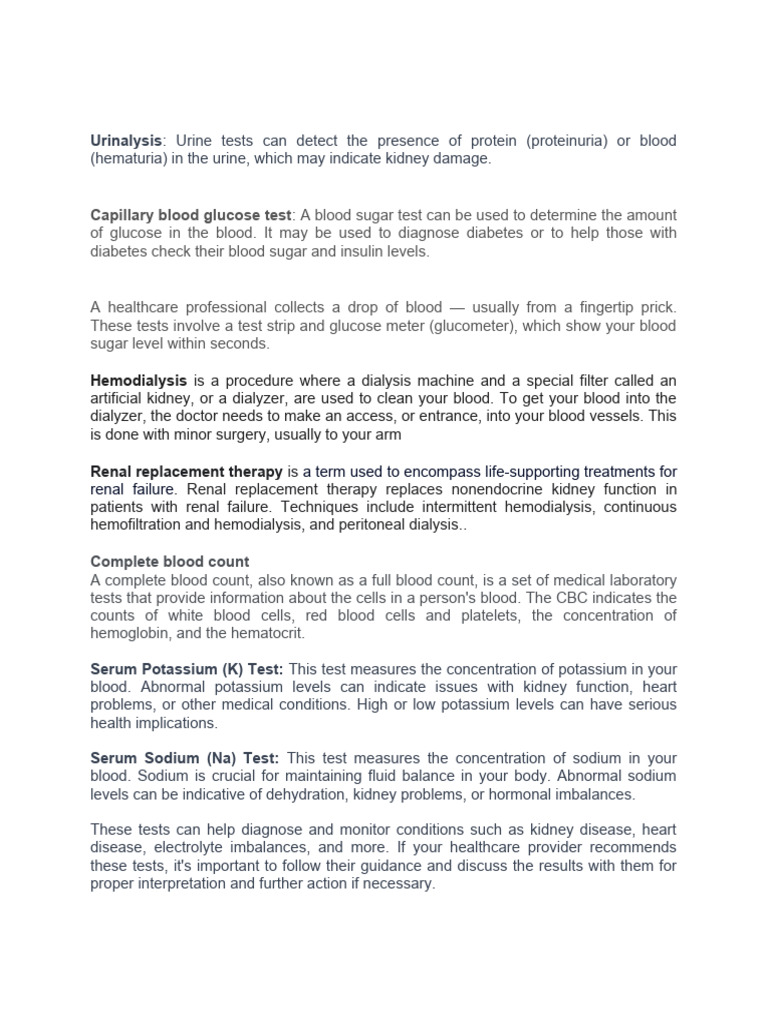 Diagnostic And Lab Pdf Blood Pressure Hemodialysis