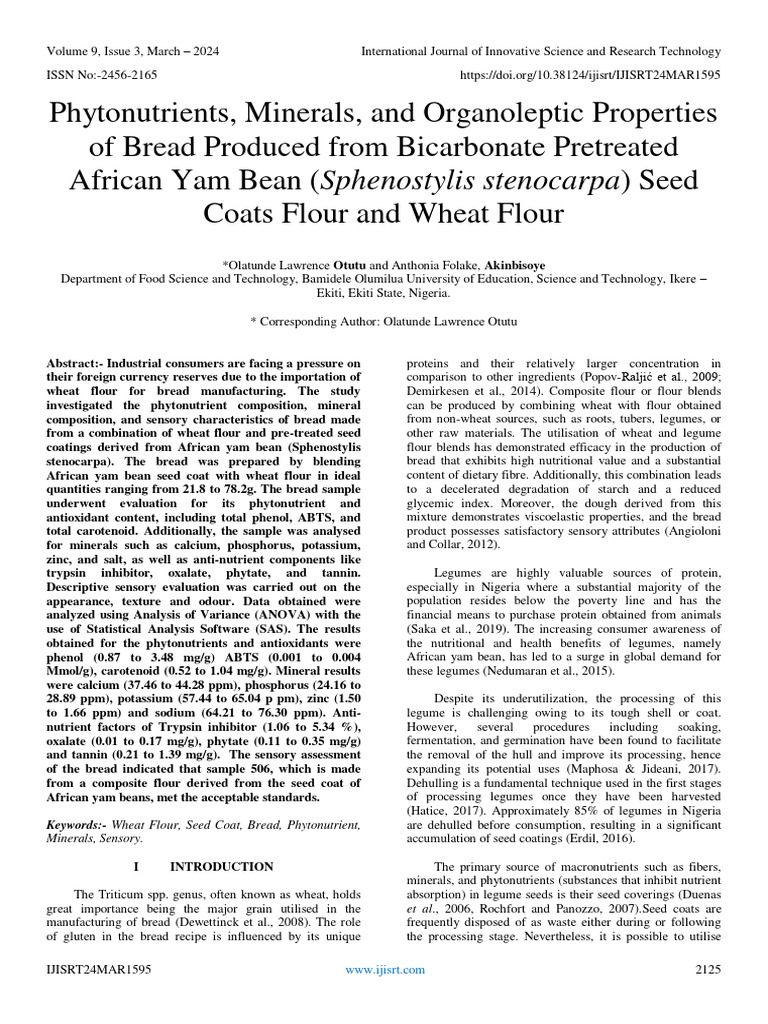 Nutritional Benefits of Yam Bean Bread | PDF | Breads | High ...