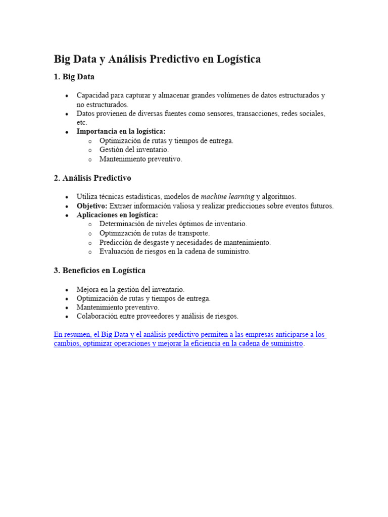 Big Data y Logística Predictiva | PDF