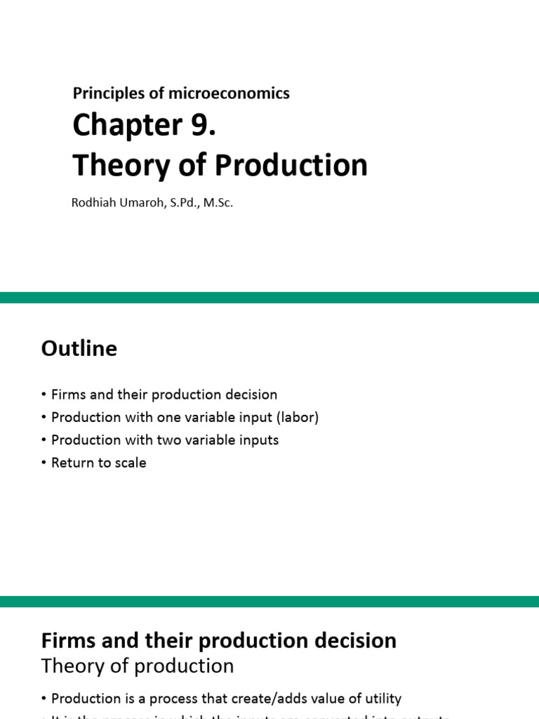 CH 9 - Theory of Production | PDF | Factors Of Production | Production ...