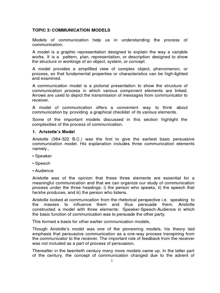 Communication Models Explained | PDF | Communication | Information