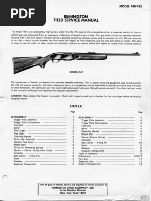 thumbnail image 2 of Remington 550-1 Rifle Field Service Manual – 10 Pages Of Original Factory Specs (Model #R106) 2 of 5