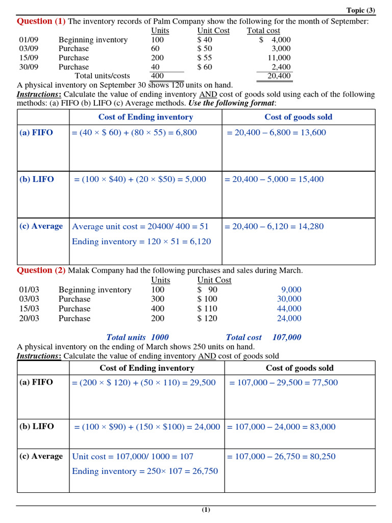3 - Iinvetory & Notes Receivable Answered | PDF | Cost Of Goods Sold ...