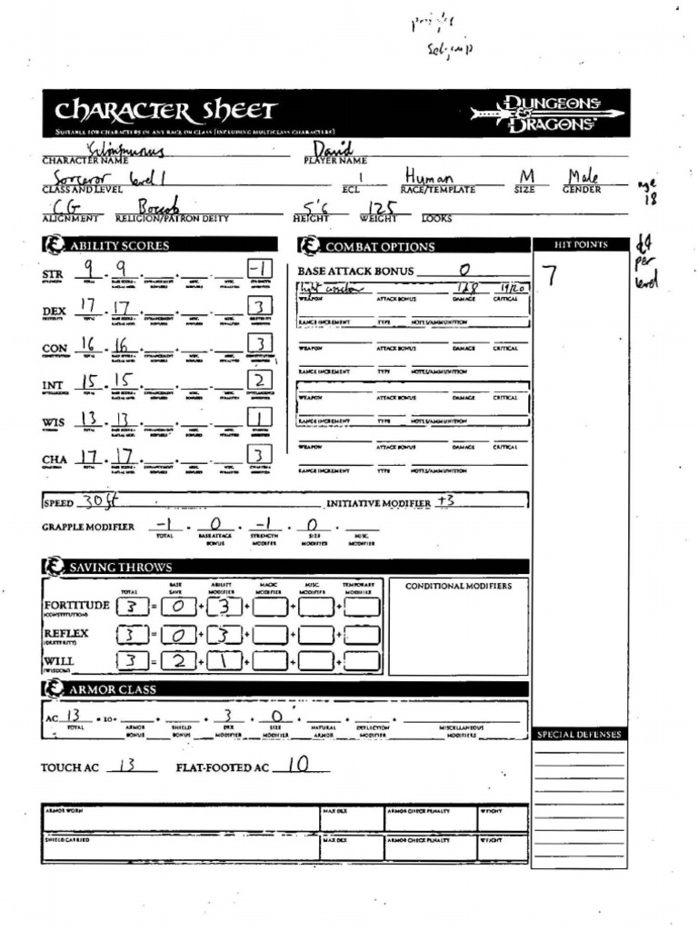 Character Sheet for RPG Games | PDF