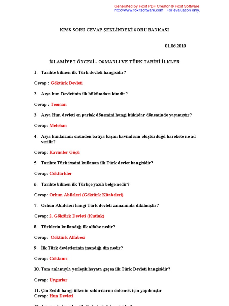 Kpss Soru Cevap Bankasae